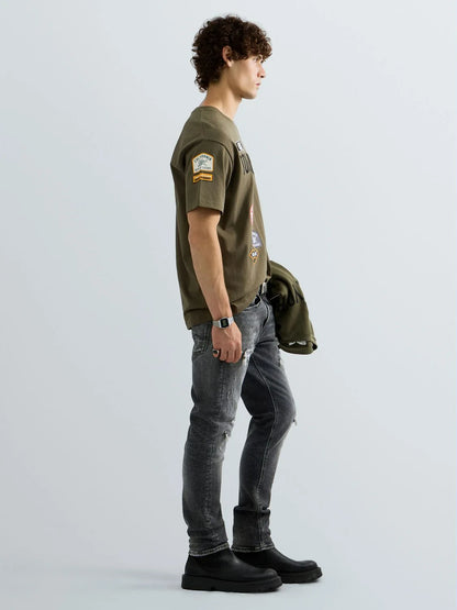 CAMISETA RELAXED FIT CON BOLSILLO Y PARCHES - VERDE - REPLAY | M13MA .000.7242KW