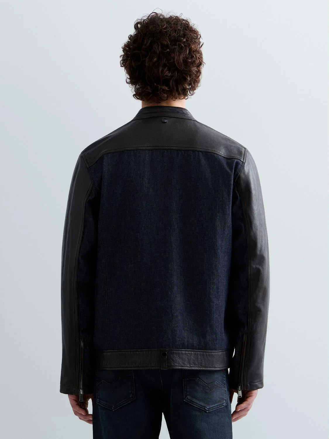 CAZADORA DE DENIM Y PIEL - NEGRO - REPLAY | M13MG .000.724A2