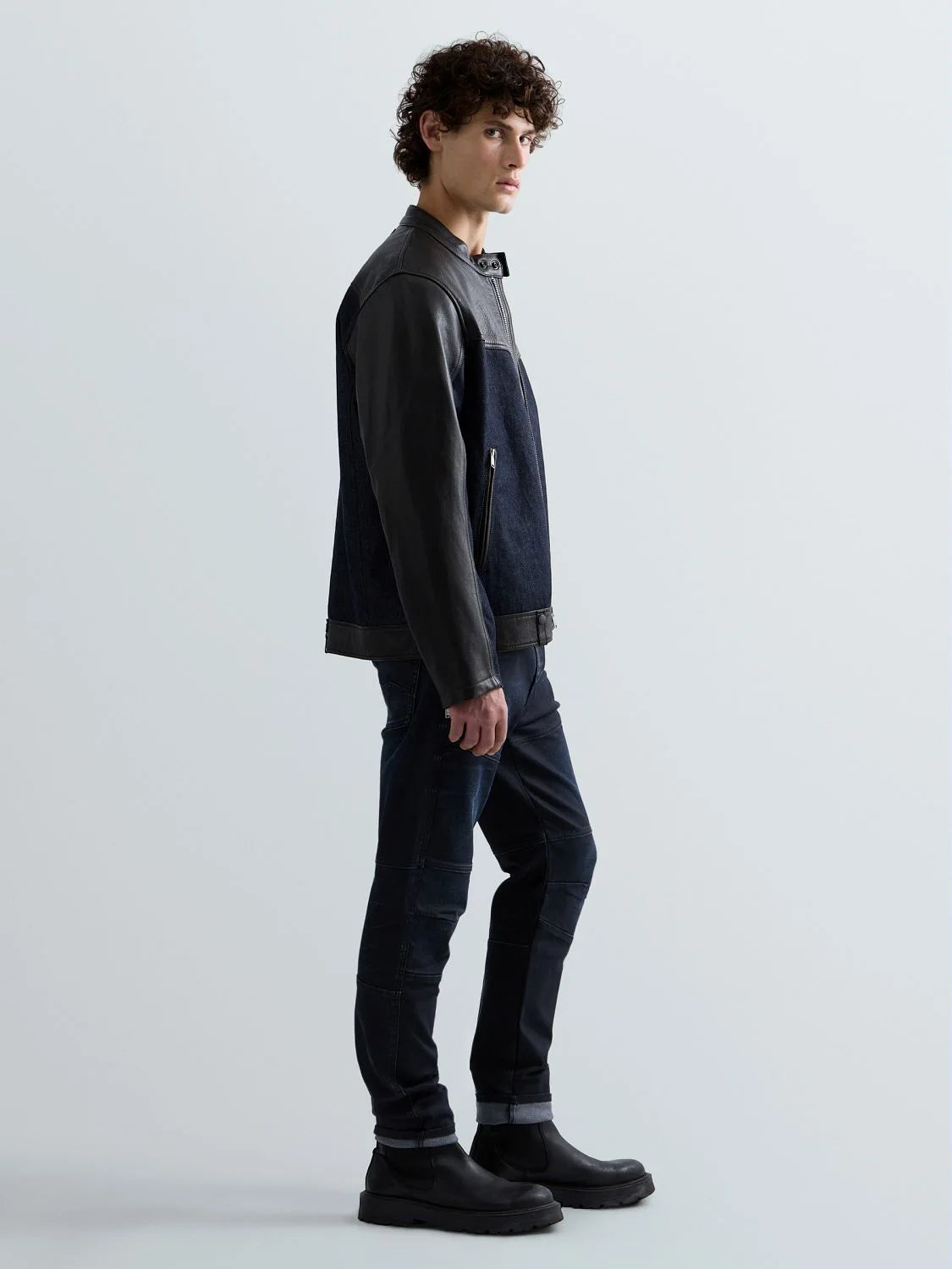 CAZADORA DE DENIM Y PIEL - NEGRO - REPLAY | M13MG .000.724A2