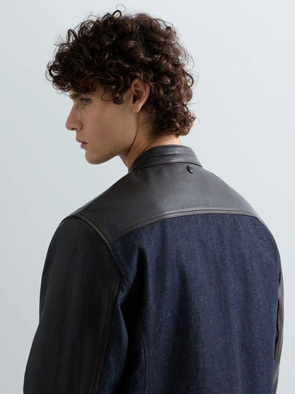 CAZADORA DE DENIM Y PIEL - NEGRO - REPLAY | M13MG .000.724A2