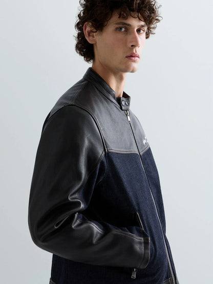 CAZADORA DE DENIM Y PIEL - NEGRO - REPLAY | M13MG .000.724A2