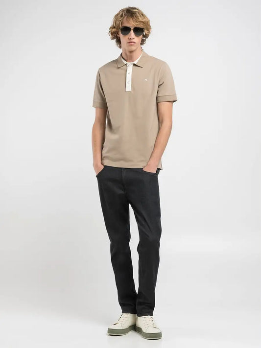 POLO CON TAPETA EN CONTRASTE - BEIGE - REPLAY | M3007.000.20623