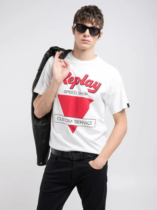 CAMISETA LOGO DELANTERO - BLANCO - REPLAY | M3051 .000.2660