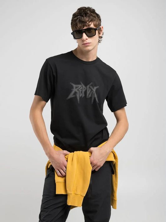 CAMISETA CON LETRAS GRAFITI - NEGRO - REPLAY | M3056.000.2660