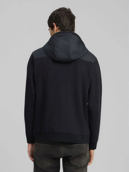 SUDADERA CON CAPUCHA Y MEDIA CREMALLERA - AZUL MARINO - REPLAY | M3178 .000.23655