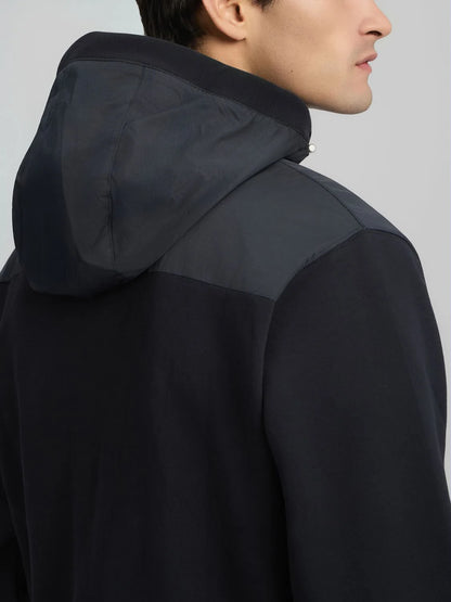 SUDADERA CON CAPUCHA Y MEDIA CREMALLERA - AZUL MARINO - REPLAY | M3178 .000.23655