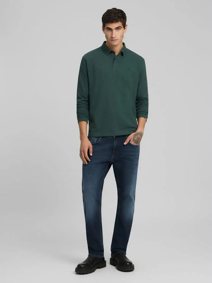 POLO DE MANGA LARGA DE PIQUÉ ELÁSTICO - VERDE - REPLAY | M3268 .000.21868