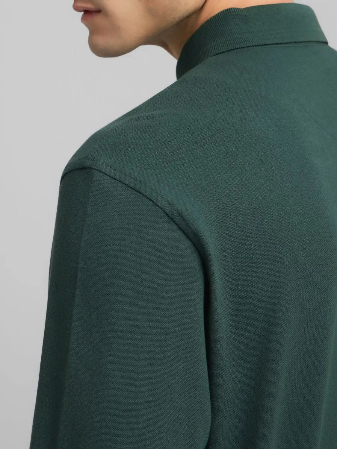 POLO DE MANGA LARGA DE PIQUÉ ELÁSTICO - VERDE - REPLAY | M3268 .000.21868