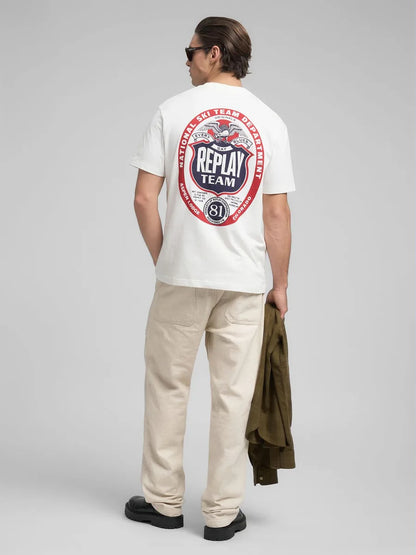 CAMISETA CON ESTAMPADO "NATIONAL SKY" - BLANCO - REPLAY | M3278 .000.23608P