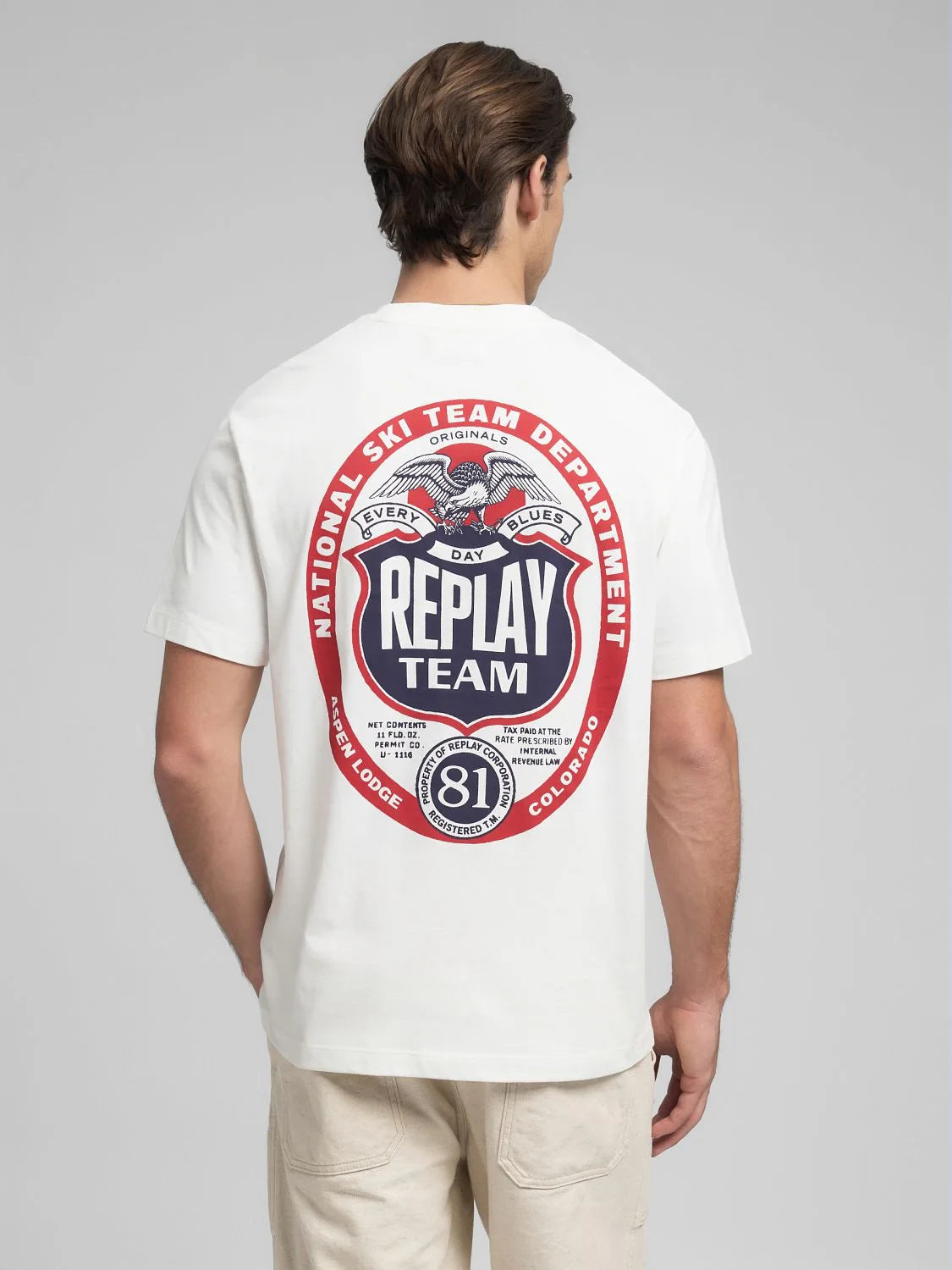 CAMISETA CON ESTAMPADO "NATIONAL SKY" - BLANCO - REPLAY | M3278 .000.23608P