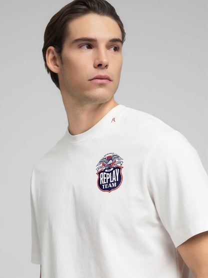 CAMISETA CON ESTAMPADO "NATIONAL SKY" - BLANCO - REPLAY | M3278 .000.23608P