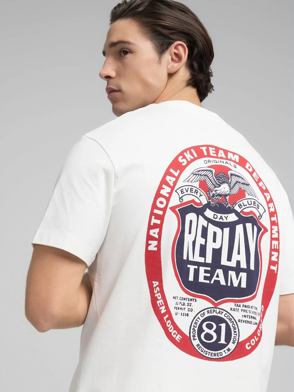 CAMISETA CON ESTAMPADO "NATIONAL SKY" - BLANCO - REPLAY | M3278 .000.23608P