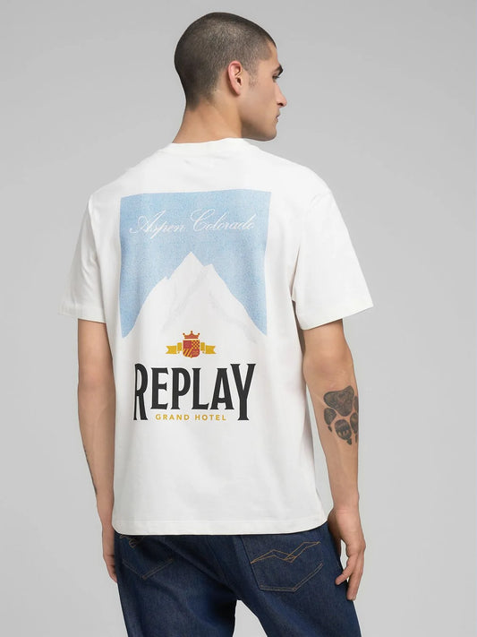 CAMISETA CON ESTAMPADO "ARCHIVO" - BLANCO - REPLAY | M3279 .000.23608P