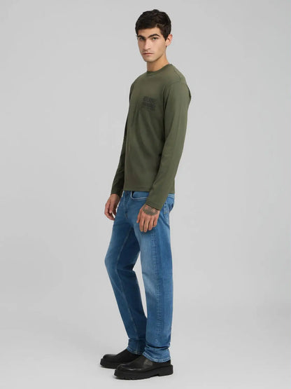 CAMISETA DE MANGA LARGA CON ESTAMPADO LEGADO - VERDE - REPLAY | M3300 .000.2660