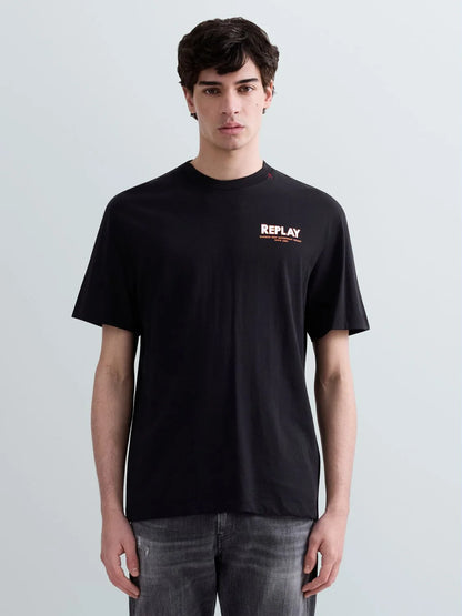 CAMISETA CON ESTAMPADO "FIYI" - NEGRO - REPLAY | M3397 .000.23608P