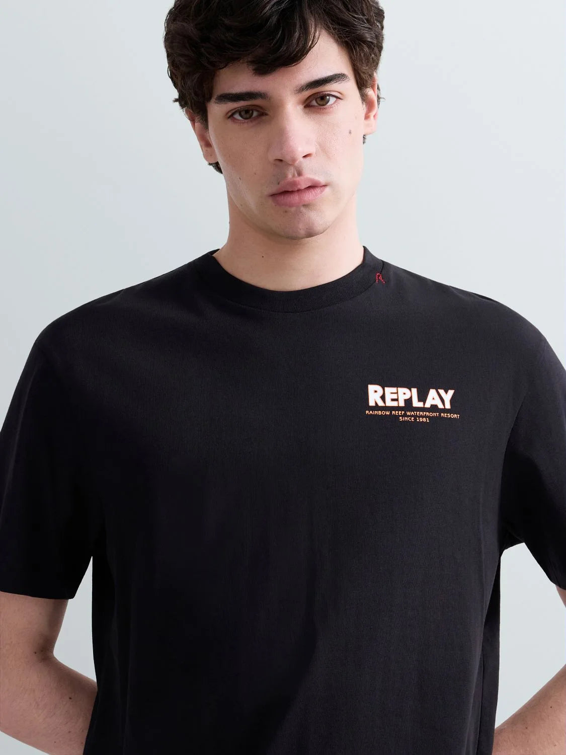 CAMISETA CON ESTAMPADO "FIYI" - NEGRO - REPLAY | M3397 .000.23608P