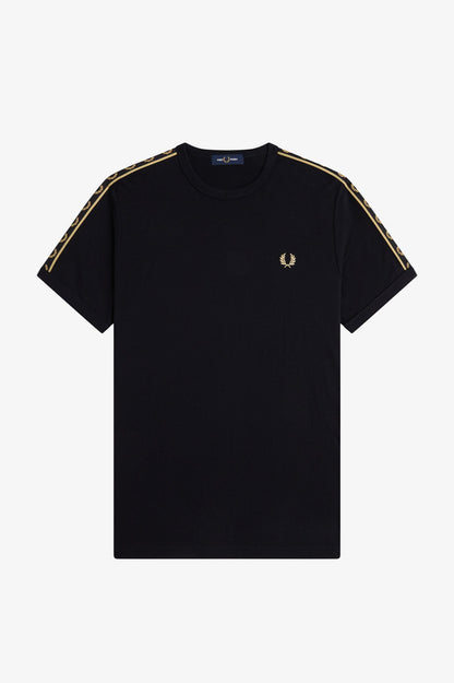 CAMISETA TAPE RINGER - NEGRO - FRED PERRY | M4613 90A