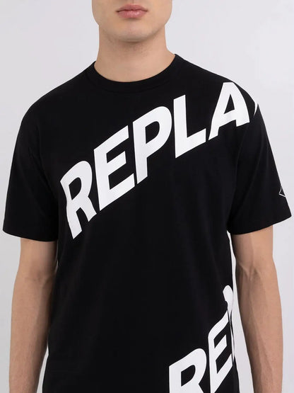 CAMISETA CON ESTAMPADO - NEGRO - REPLAY