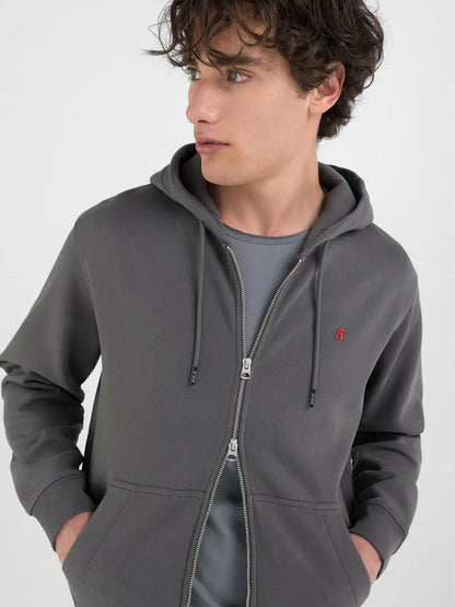 SUDADERA CON CAPUCHA Y CREMALLERA - GRIS - REPLAY | M6924.000.23736P