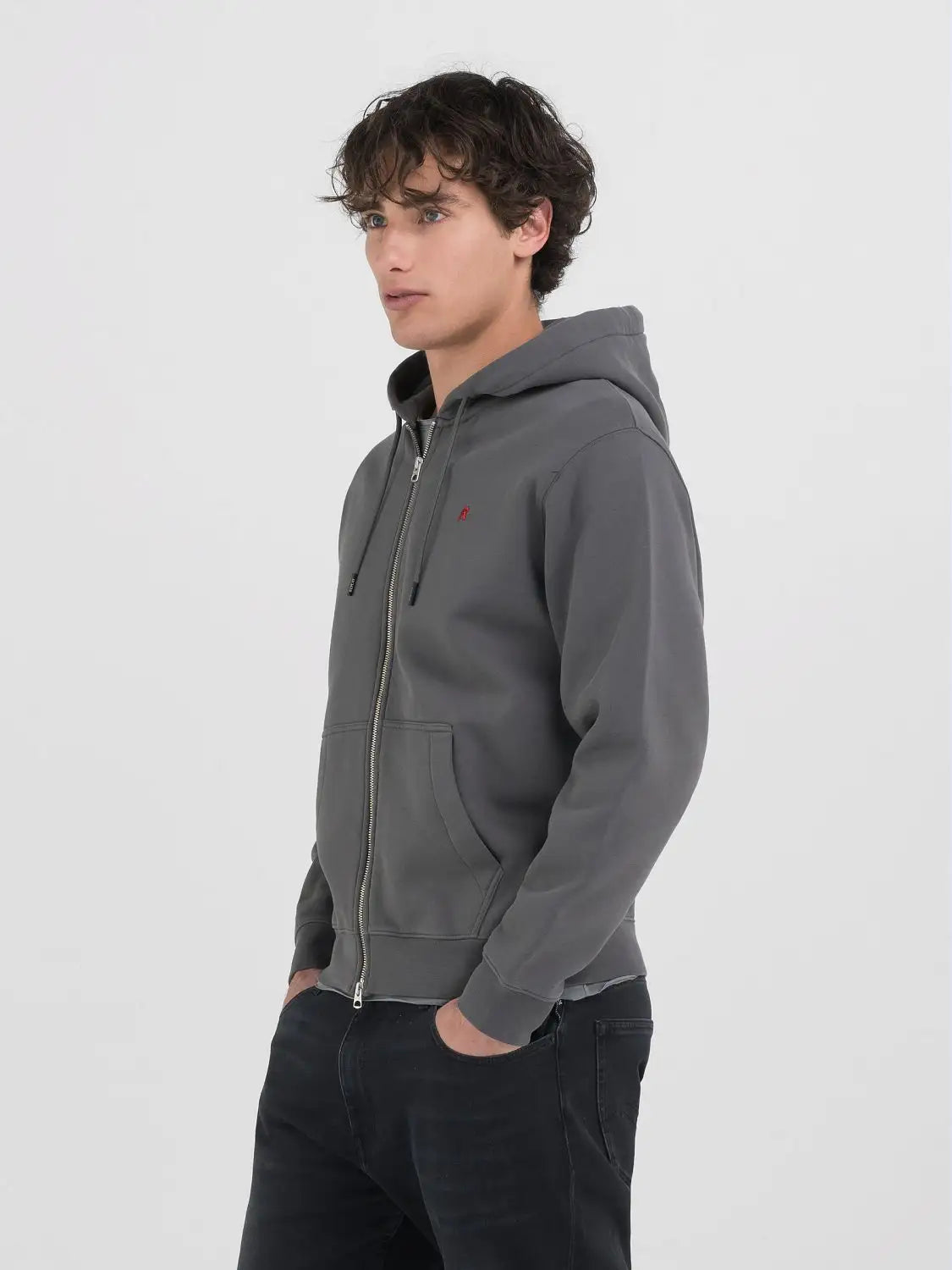 SUDADERA CON CAPUCHA Y CREMALLERA - GRIS - REPLAY | M6924.000.23736P