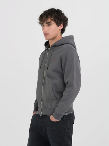 SUDADERA CON CAPUCHA Y CREMALLERA - GRIS - REPLAY | M6924.000.23736P