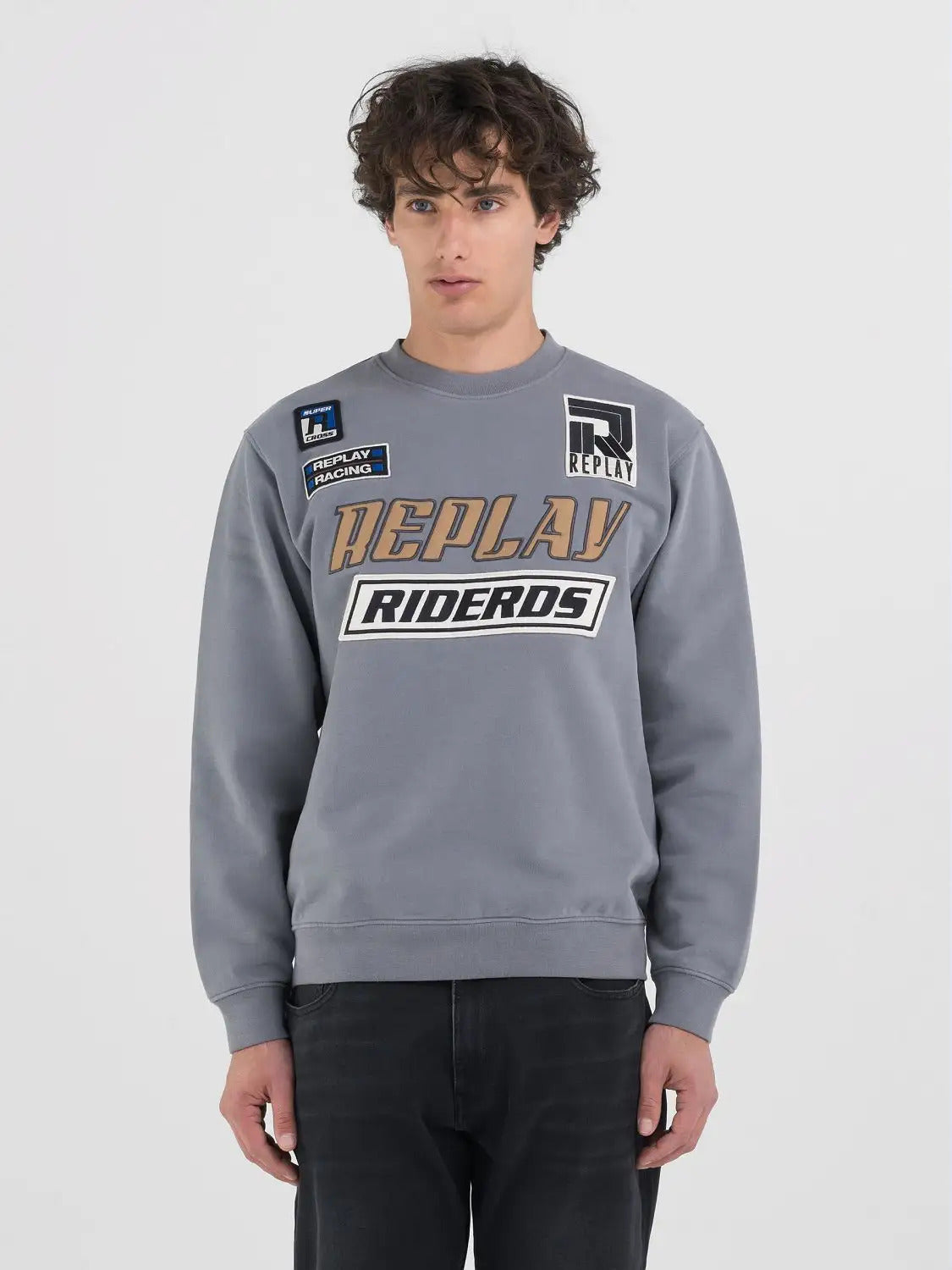 SUDADERA CON PARCHES RACING - GRIS - REPLAY | M6971.000.22890CS