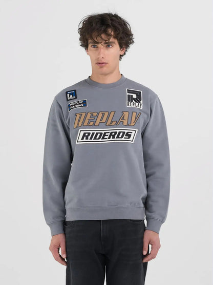 SUDADERA CON PARCHES RACING - GRIS - REPLAY | M6971.000.22890CS