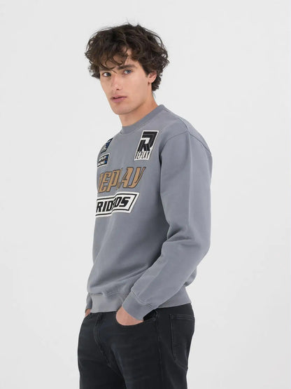 SUDADERA CON PARCHES RACING - GRIS - REPLAY | M6971.000.22890CS