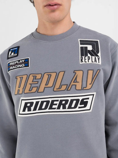 SUDADERA CON PARCHES RACING - GRIS - REPLAY | M6971.000.22890CS