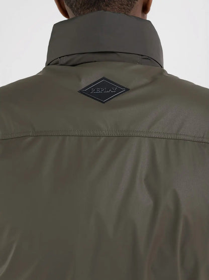 CHAQUETA CAZADORA CON CREMALLERA Y BOLSILLOS - VERDE OLIVA - REPLAY | M8405.000.84966