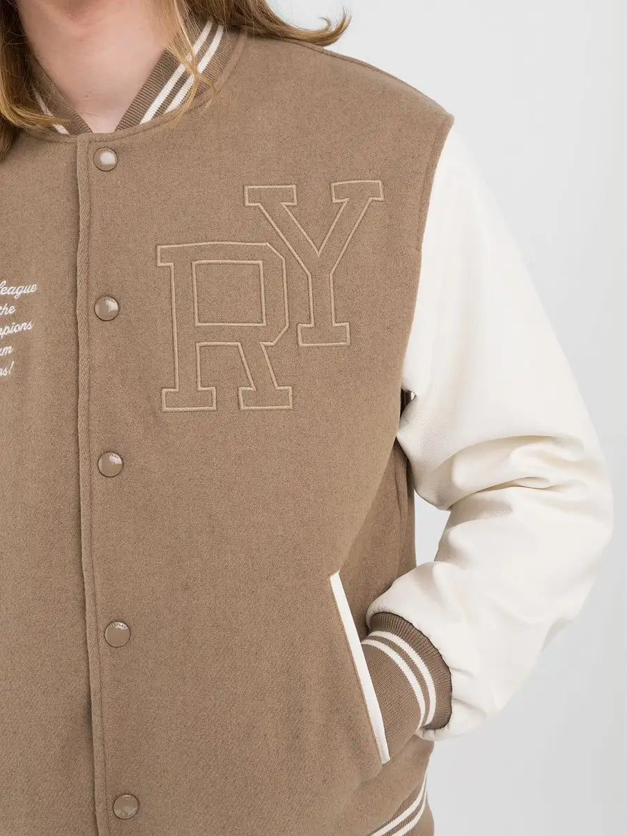 CHAQUETA UNIVERSITARIA CON LETRAS "REPLAY LEAGUE" - BEIGE - REPLAY | M8414.000.84768