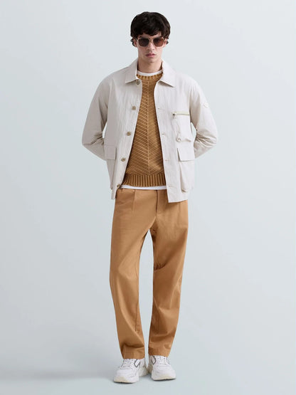 CHAQUETA REGULAR FIT CON BOLSILLOS - BEIGE - REPLAY | M8521 .000.85520