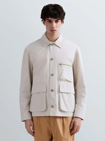 CHAQUETA REGULAR FIT CON BOLSILLOS - BEIGE - REPLAY | M8521 .000.85520