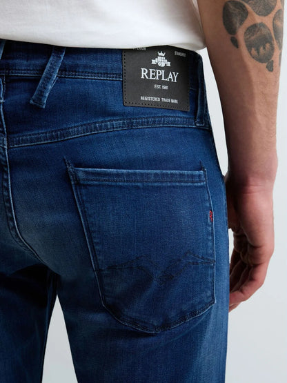 PANTALÓN VAQUERO AJUSTADO SLIM FIT ANBASS - AZUL - REPLAY | M914 .000.41A 783