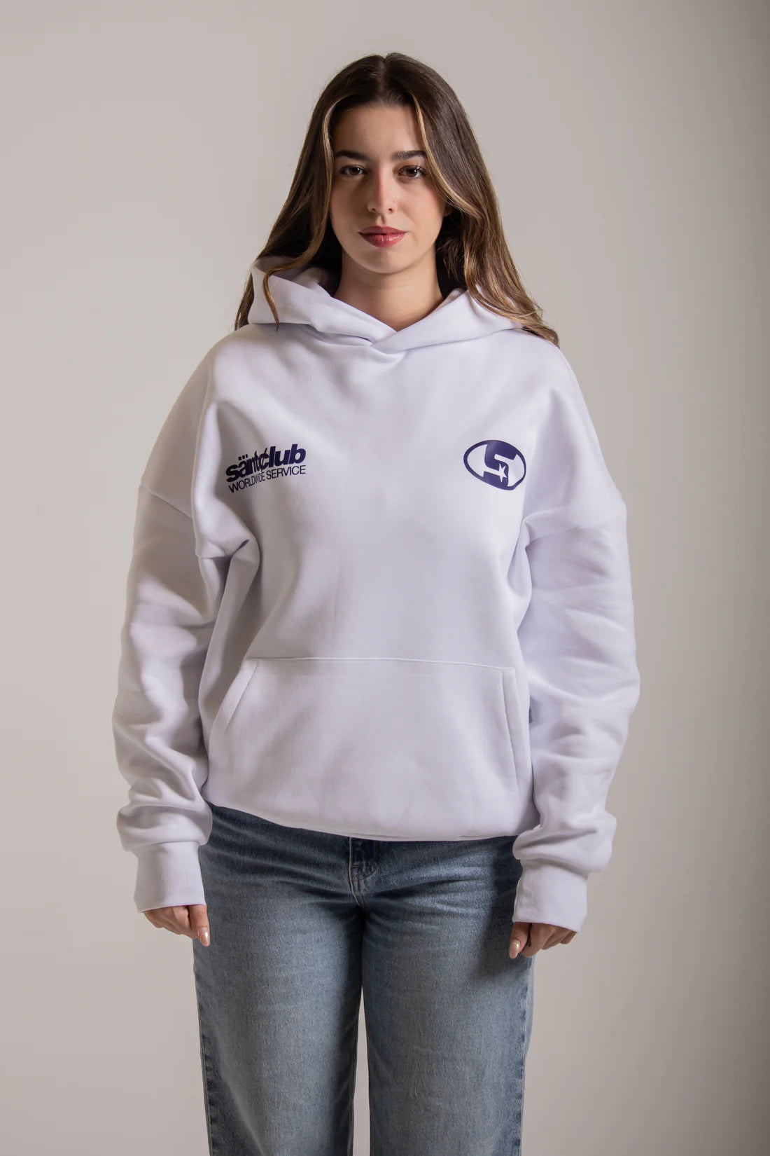 SUDADERA CON CAPUCHA "CLASSIC" - BLANCO - SAINT DEPT