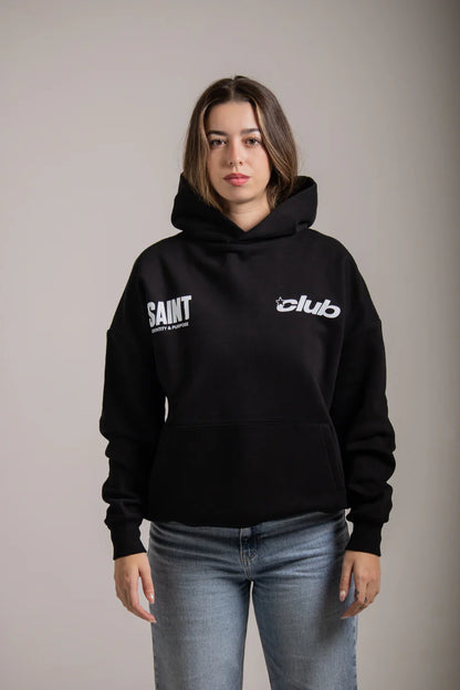 SUDADERA CON CAPUCHA "STARCLUB" - NEGRO - SAINT DEPT