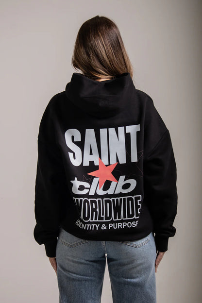 SUDADERA CON CAPUCHA "STARCLUB" - NEGRO - SAINT DEPT