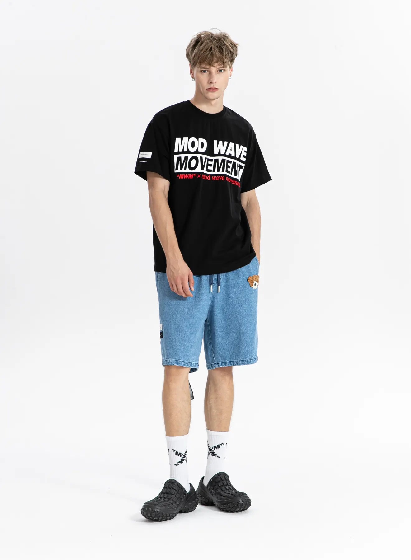 CAMISETA JEANS "TEDDY" - NEGRO - TEDDY CAPSULE MOD WAVE MOVEMENT | MW092020456