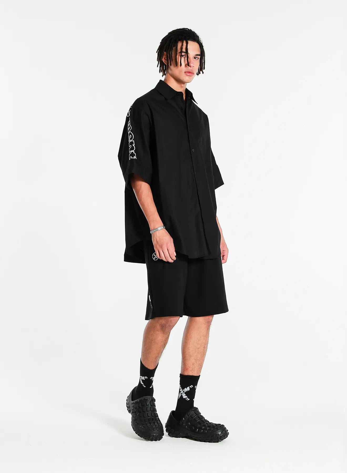 CAMISA DE MANGA CORTA OVERSIZE "LOGO" - BLANCO - BLACK CAPSULE MOD WAVE MOVEMENT | MW092080427