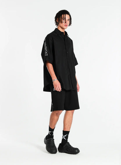 CAMISA DE MANGA CORTA OVERSIZE "LOGO" - BLANCO - BLACK CAPSULE MOD WAVE MOVEMENT | MW092080427