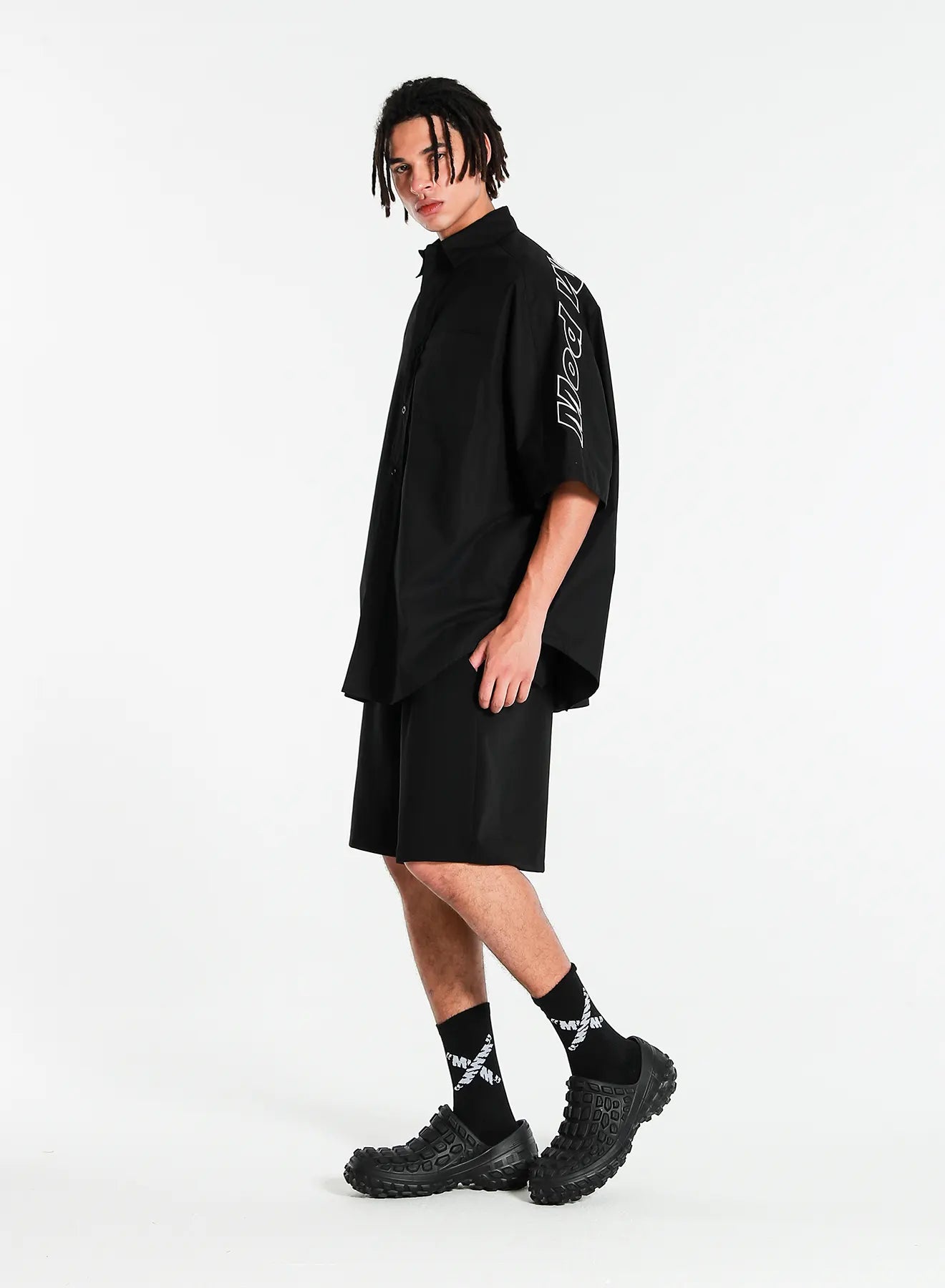 CAMISA DE MANGA CORTA OVERSIZE "LOGO" - BLANCO - BLACK CAPSULE MOD WAVE MOVEMENT | MW092080427