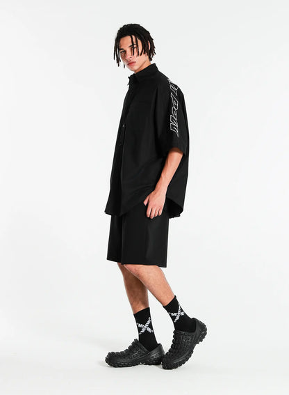 CAMISA DE MANGA CORTA OVERSIZE "LOGO" - BLANCO - BLACK CAPSULE MOD WAVE MOVEMENT | MW092080427