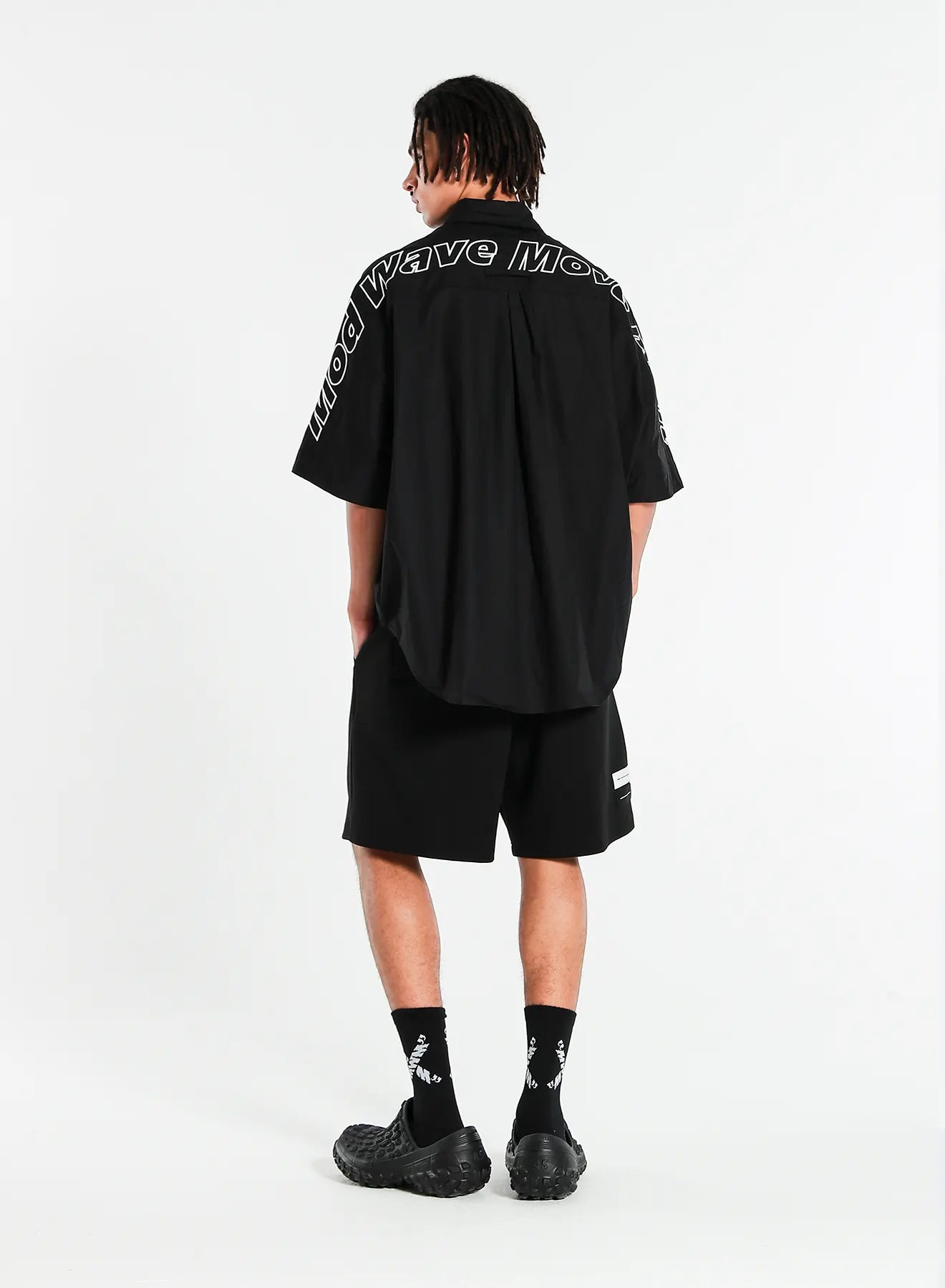 CAMISA DE MANGA CORTA OVERSIZE "LOGO" - BLANCO - BLACK CAPSULE MOD WAVE MOVEMENT | MW092080427