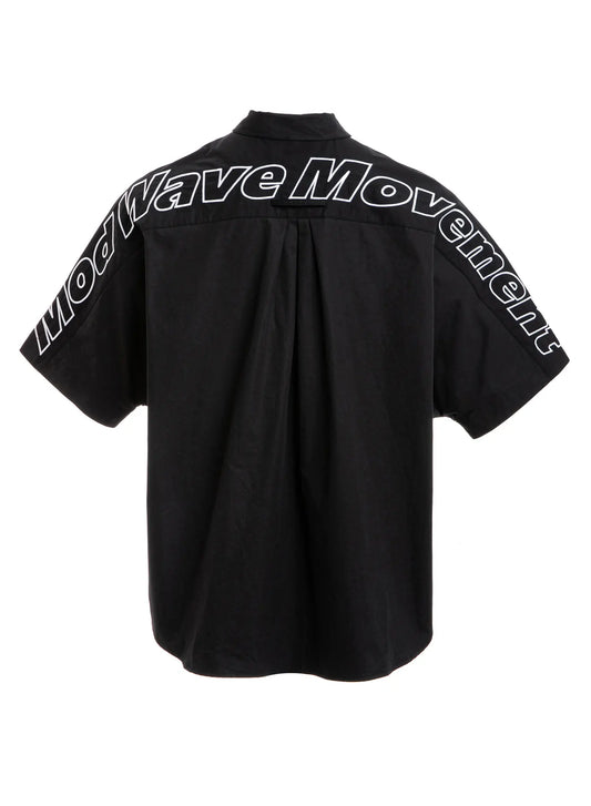 CAMISA DE MANGA CORTA OVERSIZE "LOGO" - BLANCO - BLACK CAPSULE MOD WAVE MOVEMENT | MW092080427