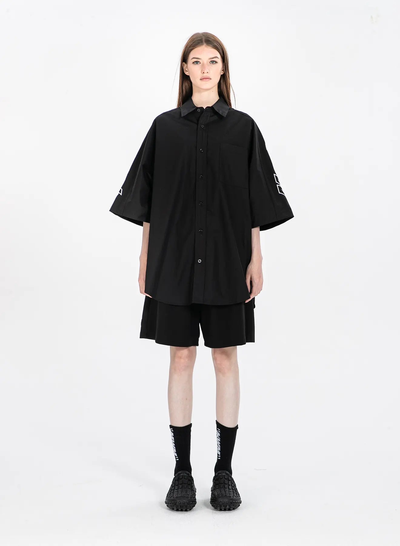 CAMISA DE MANGA CORTA OVERSIZE "LOGO" - BLANCO - BLACK CAPSULE MOD WAVE MOVEMENT | MW092080427