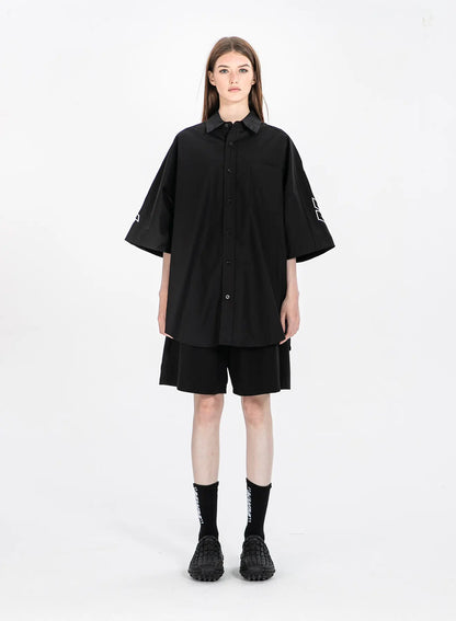 CAMISA DE MANGA CORTA OVERSIZE "LOGO" - BLANCO - BLACK CAPSULE MOD WAVE MOVEMENT | MW092080427