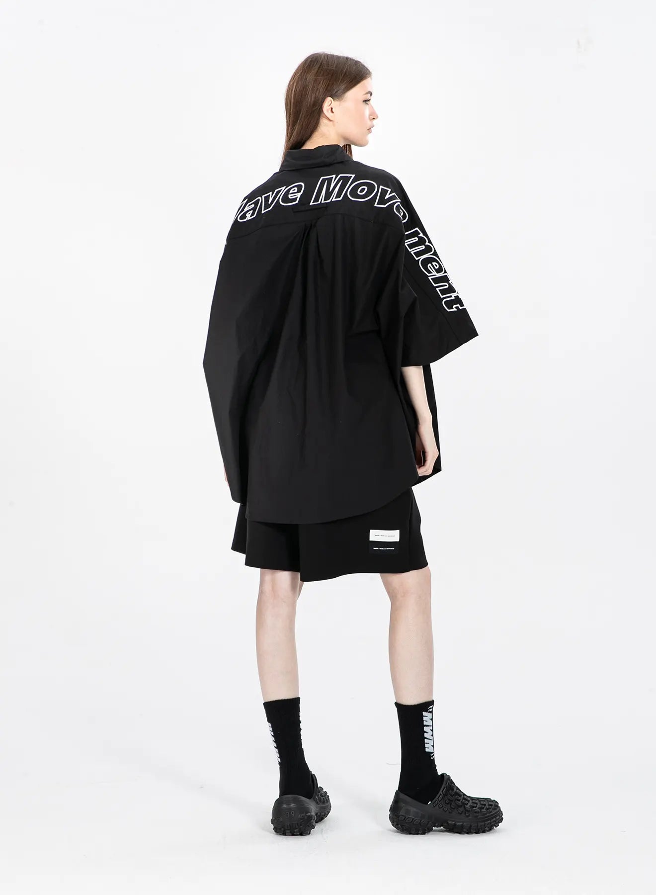 CAMISA DE MANGA CORTA OVERSIZE "LOGO" - BLANCO - BLACK CAPSULE MOD WAVE MOVEMENT | MW092080427