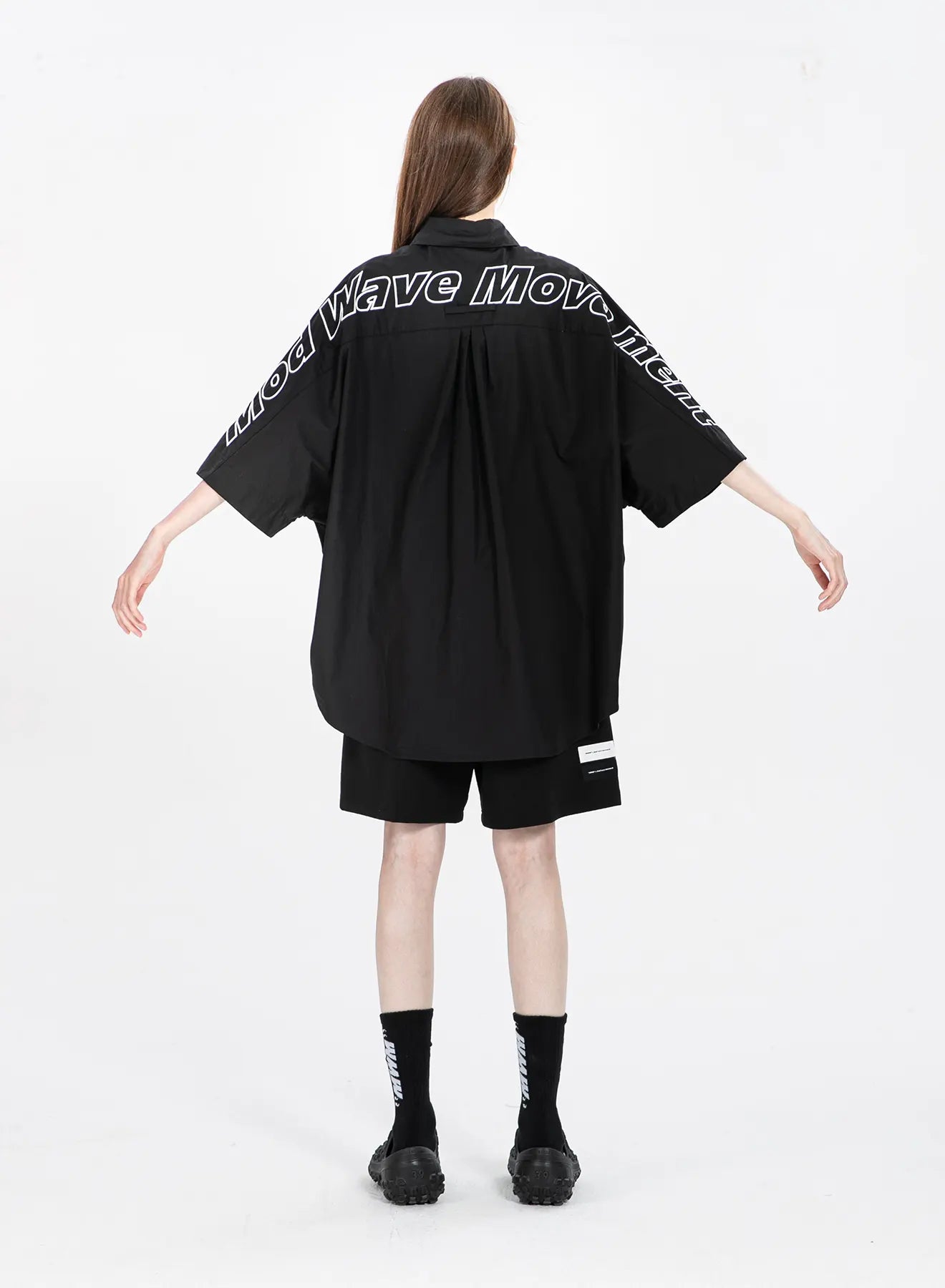 CAMISA DE MANGA CORTA OVERSIZE "LOGO" - BLANCO - BLACK CAPSULE MOD WAVE MOVEMENT | MW092080427