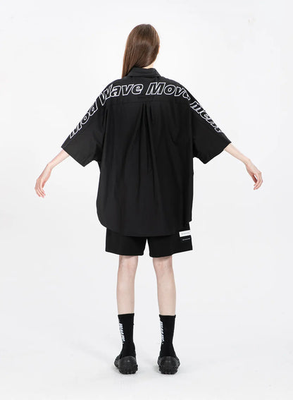 CAMISA DE MANGA CORTA OVERSIZE "LOGO" - BLANCO - BLACK CAPSULE MOD WAVE MOVEMENT | MW092080427