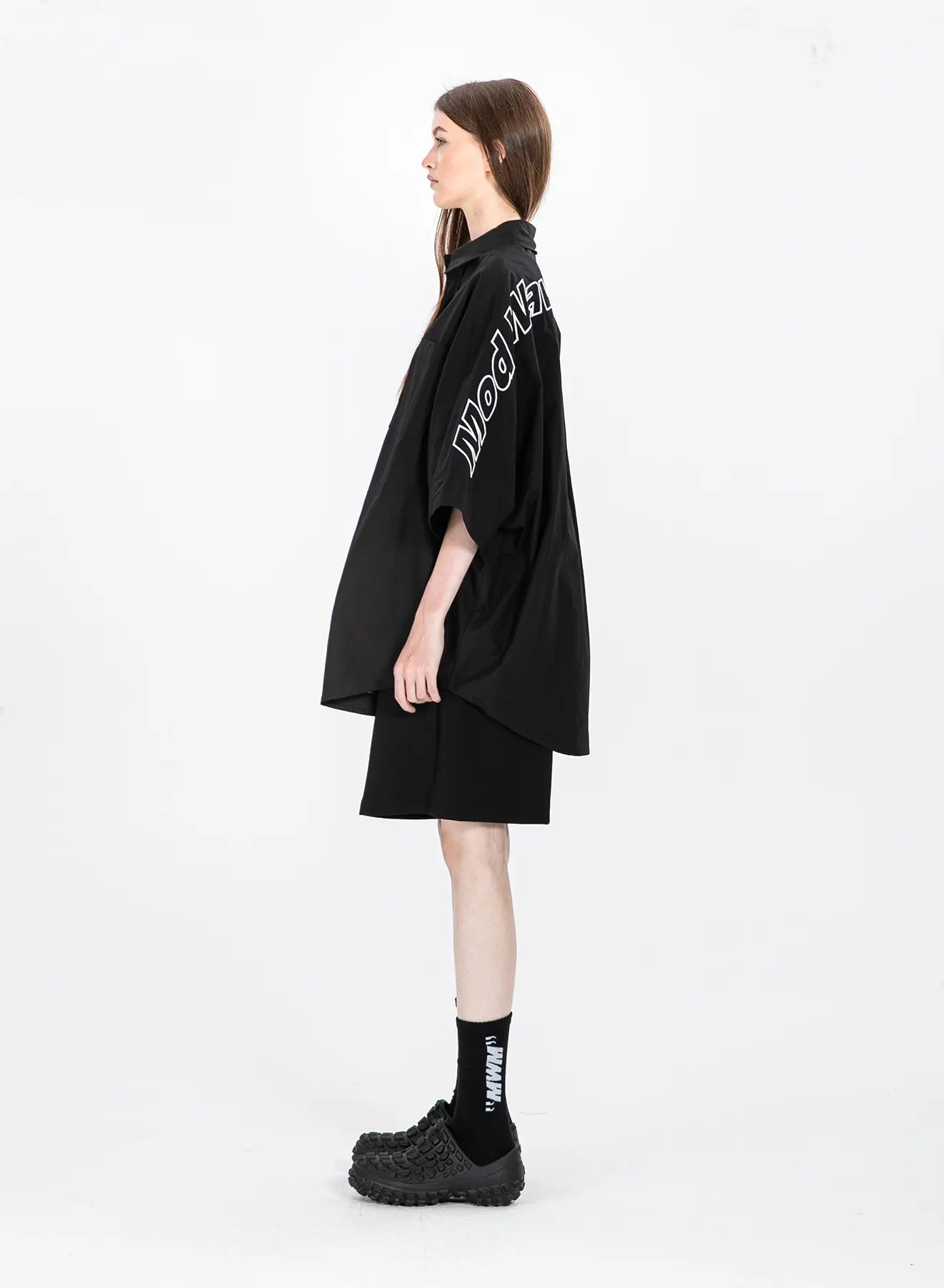 CAMISA DE MANGA CORTA OVERSIZE "LOGO" - BLANCO - BLACK CAPSULE MOD WAVE MOVEMENT | MW092080427